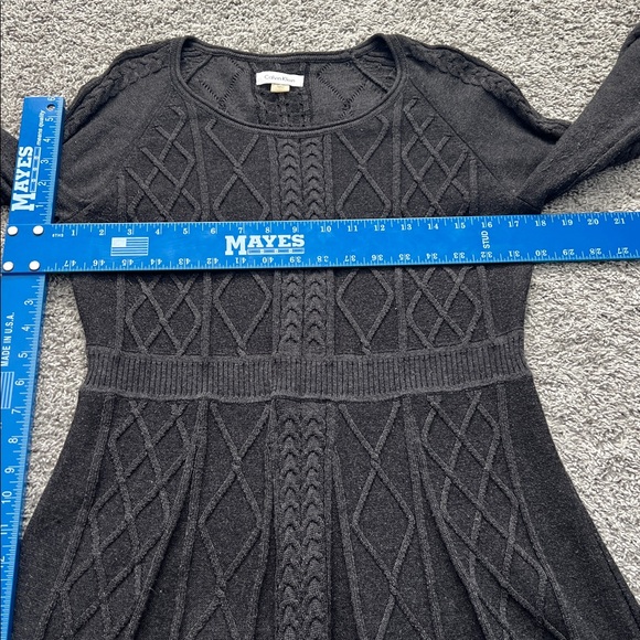 Calvin Klein Women’s Charcoal Gray Long Sleeve Patterned Sweater Dress - Size L - Picture 8 of 10